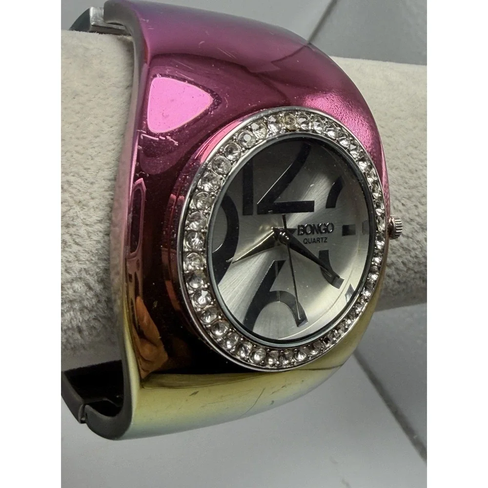 Bongo BG3271 Massive Ladies Cuff Watch New Battery 46MM 7.25